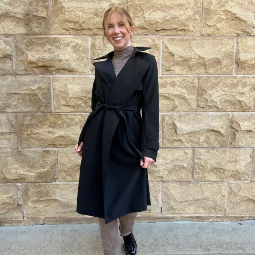 Athleta STELLAR TRENCH NWT black xxs
